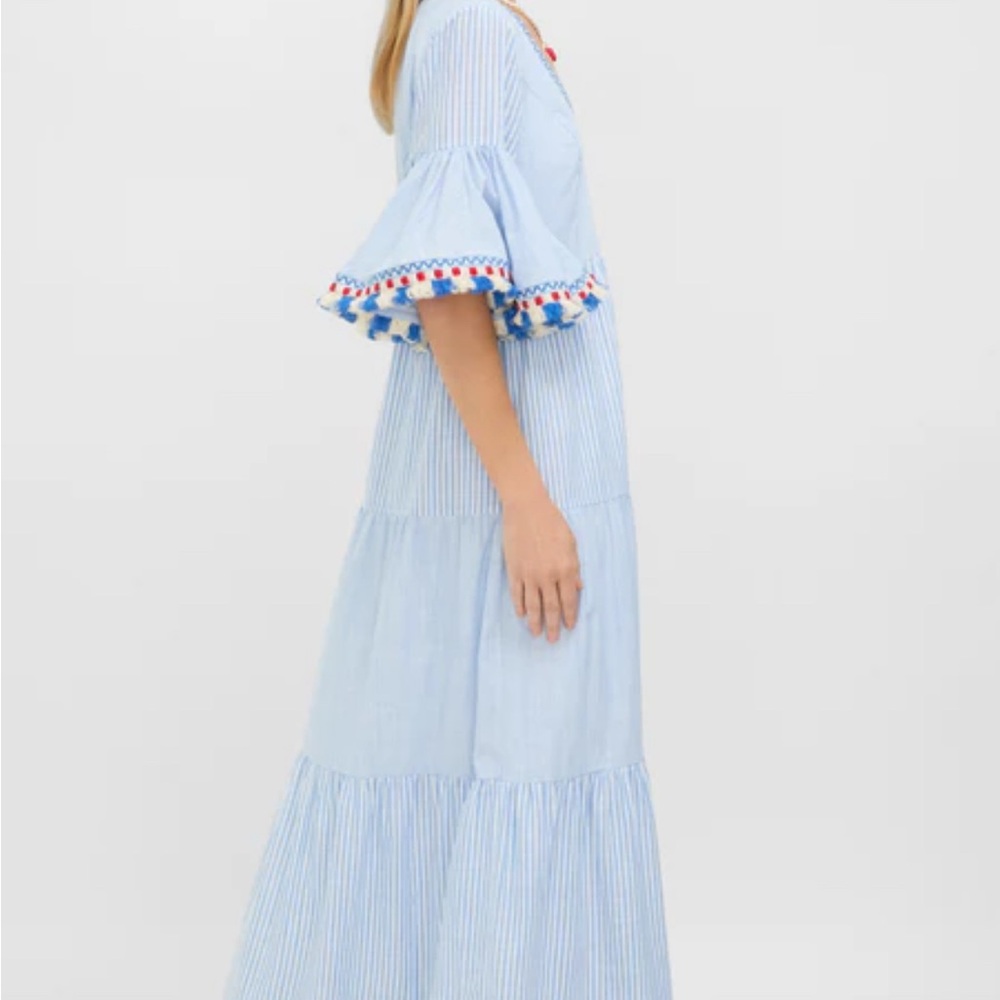 Tuckernuck Light Blue Maxi Dress with Colorful Tassels - Picture 3 of 13